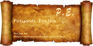 Potyondi Etelka névjegykártya